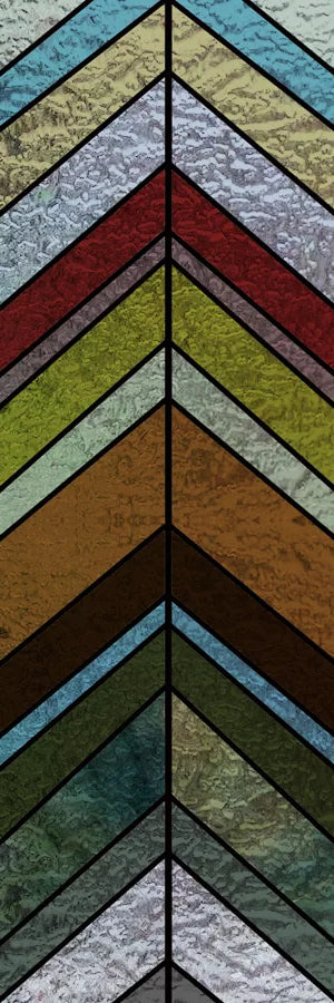 Custom Size Stained Glass Window Film,Frosted Privacy, Static Cling,Retro Rainbow Colors Stickers,Kitchen Bathroom Door, Home