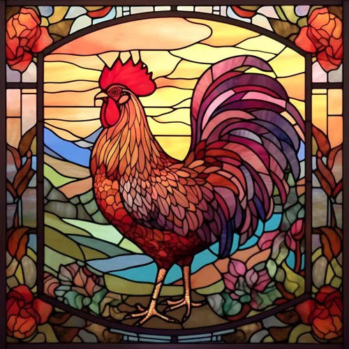 Stained Glass Window Film,Frosted Static Cling,Custom made to fit Window Size or Shape,Kitchen Bathroom Door Decor Peacock birds