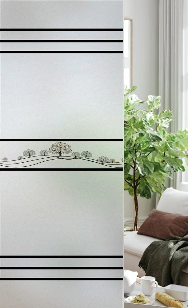 Custom Size Stained Glass Window Film, Frosted Privacy, Static Cling, Retro Country, Door Sticker, Bathroom, Office, Home Decor