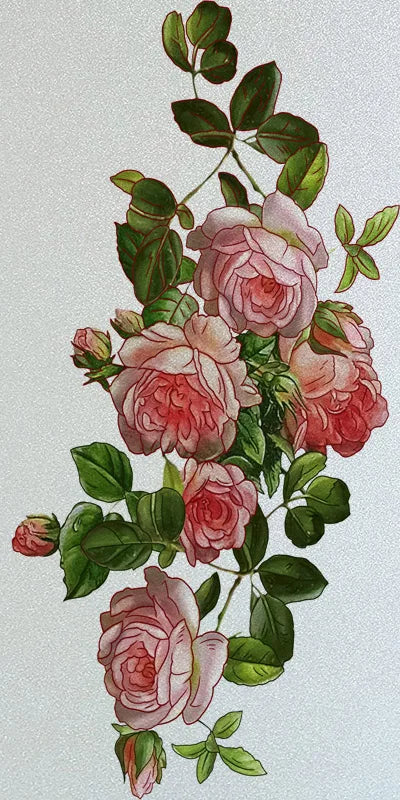 Custom Stained Glass Window Films,Frosted sticker,Privacy Static Cling Flower Fruit Trees For Bathroom Sliding door Home Office