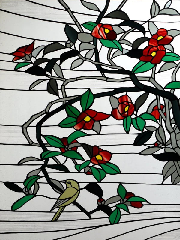 Window Film Frosted Stained Glass Films,Customized Privacy Static Cling,Retro Colorful Stickers For Shower Bathroom Skylight