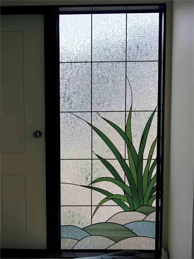 Custom Size Stained Glass Window Film Frosted Privacy Static Cling Retro Prairie Style Stickers Shower Kitchen Home Decor Flower