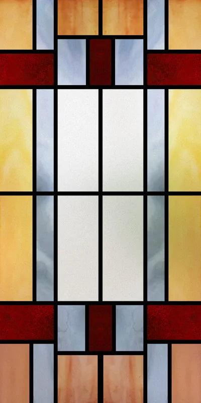 Custom Size Stained Glass Window Film,Frosted Privacy, Static Cling,Retro Prairie Style Stickers,Kitchen Bathroom Door, Home