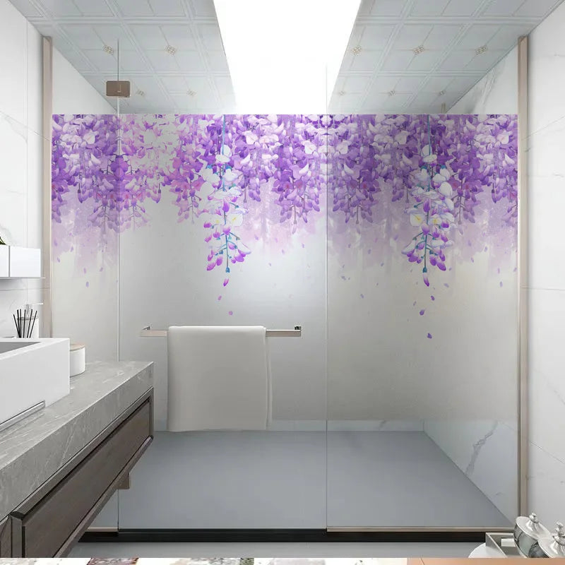 Frosted Stained Glass Window Film, Customized Decor Design, Leaf Static Cling Sticker,Home Decor Foil, Treatment