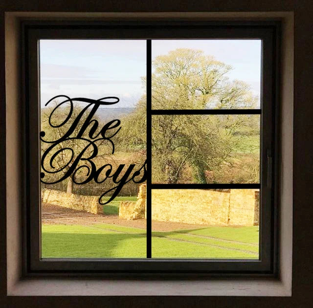 Stained Glass Window Film Transparent Glass Sticker Static Cling Custom made Black Line Office Door Anticollision Home Decor