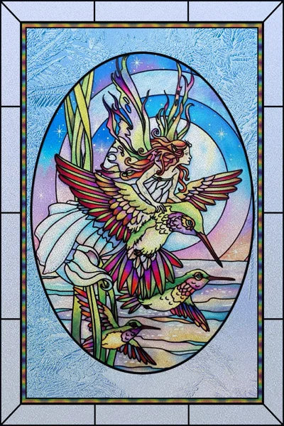 Customized Stained Glass Film Window Films Static Cling Frosted Sticker Church Peacock Birds Cat For Door Bathroom Home Decor