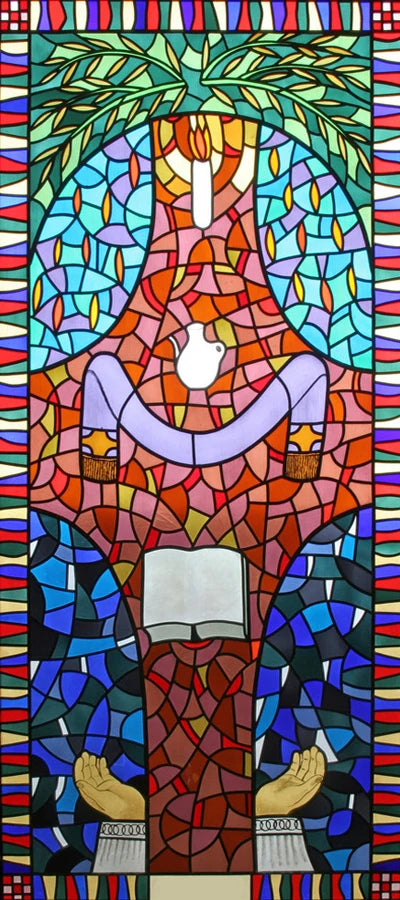 Custom Size Window Glass Films Satic Cling Classical Frosted Glass European Church Stained Glass Window Sticker Foil