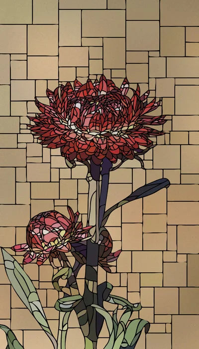 Frosted Stained Glass Window Film, Customized Art Deco Design, Flowers Static Cling Sticker,Home Decor Foil, Treatment