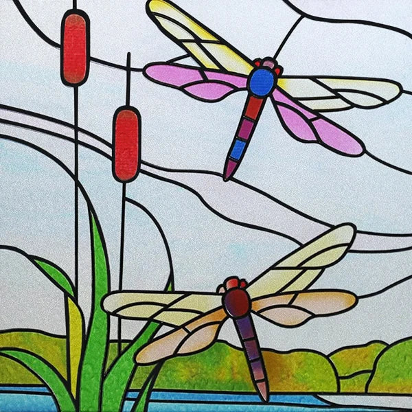 Custom Size Stained Glass Window Film Opaque Frosted Privacy Protection Removable Static Cling Home-Decor Animal Window Covering