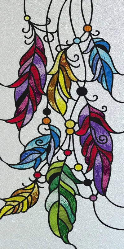 Custom Stained Glass Window Films,Frosted sticker,Privacy Static Cling Flower Fruit Trees For Bathroom Sliding door Home Office