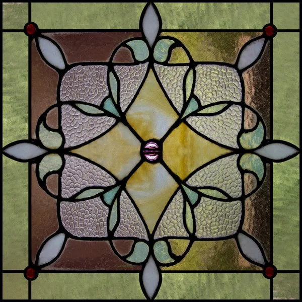 Stained Glass Window Film, Square Window Sticker, Privacy Frosted Static Cling, Home Decal, Door, Office, Custom Size