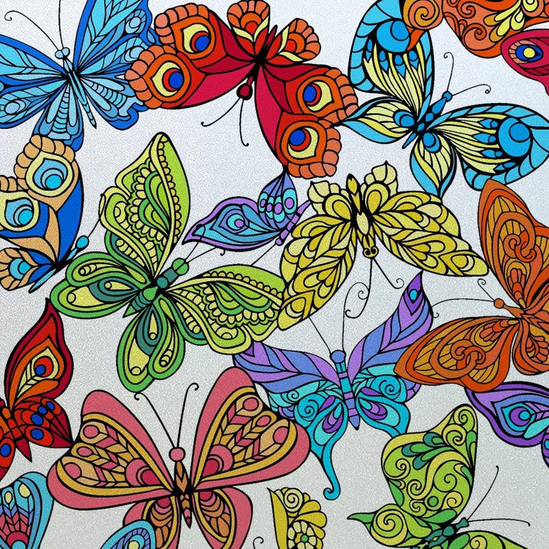 Window Film Frosted Stained Glass Films Static Cling Privacy Films Door Sticker Butterfly Kitchen Office Home Decor Customized