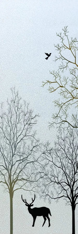 Custom Size Window Glass Films Window Film Static Cling Frosted Tree Mountain Posters For Bathroom Door Kitchen Office Home
