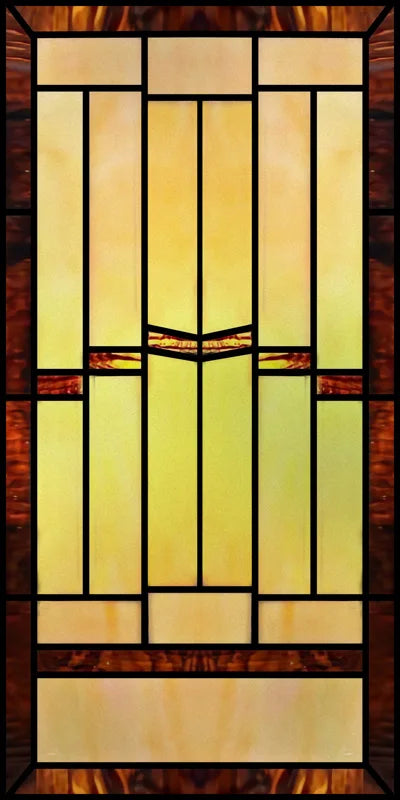 Custom Size Stained Glass Window Film,Frosted Privacy, Static Cling,Retro Prairie Style Stickers,Kitchen Bathroom Door, Home