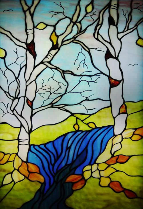 Window Film Frosted Stained Glass Films,Customized Privacy Static Cling,Retro Colorful Stickers Home Decor Bathroom Skylight