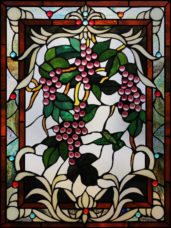 Frosted Stained Glass Window Film, Customized Art, Peacock Hummingbird Static Cling Sticker,Home Decor, Treatment