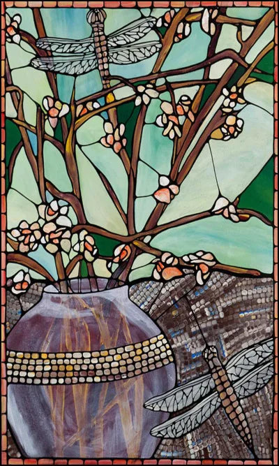 Custom size Glass Films,Stained Glass Stickers Static Cling,Frosted Privacy Print Dragonfly Butterfly for Window Door Home Decor