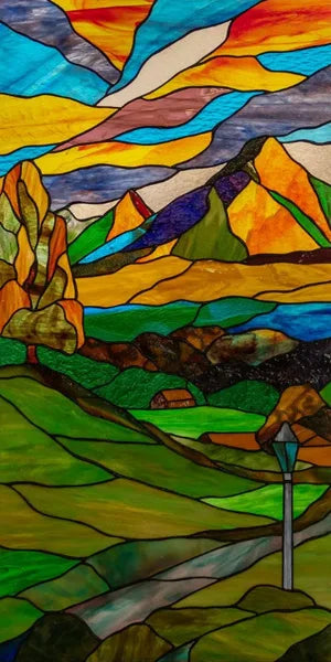 Custom Size Window Film, Stained Glass Stickers, Static Cling, Frosted Privacy Print, Sun,Sailboat,for Window Door, Home Decor