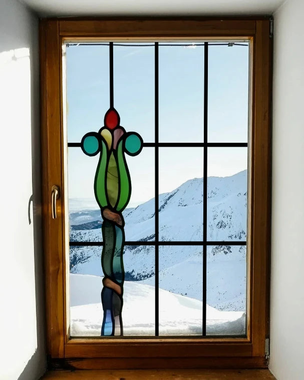 Frosted Stained Glass  Film, 3D Matte,Grid, Transparent,Static Cling,Privacy, Door Sticker,Customized for Office, Home Decor