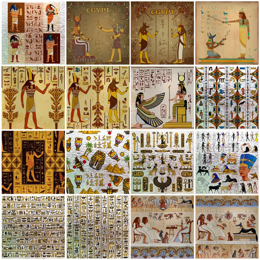 Stained Glass Wndow Film Frosted Glass Sticker Forest Custom Size Egyptian themed for Window Home Decor