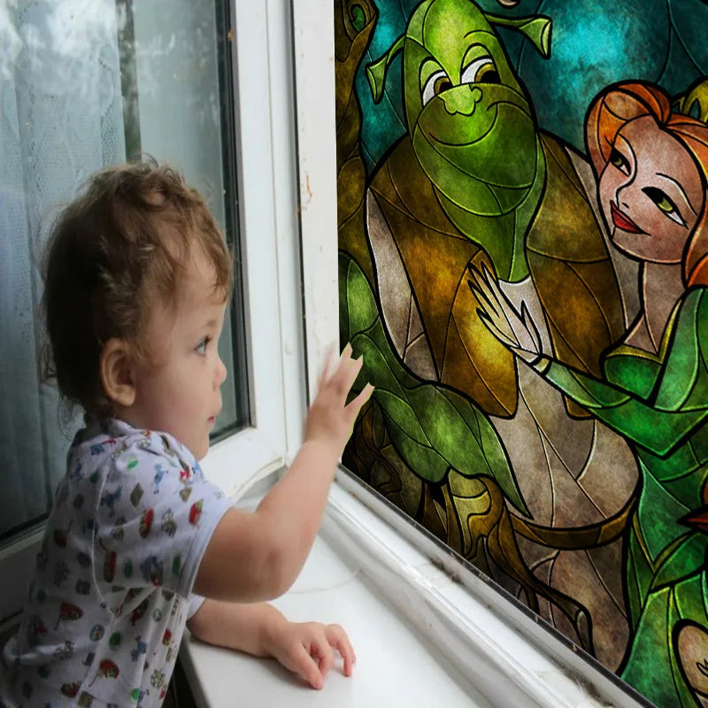 Custom Stained Glass Films Window Film Frosted Sticker Princess Prince For Kids Room Door Stickers Light Box Poster Home Decor
