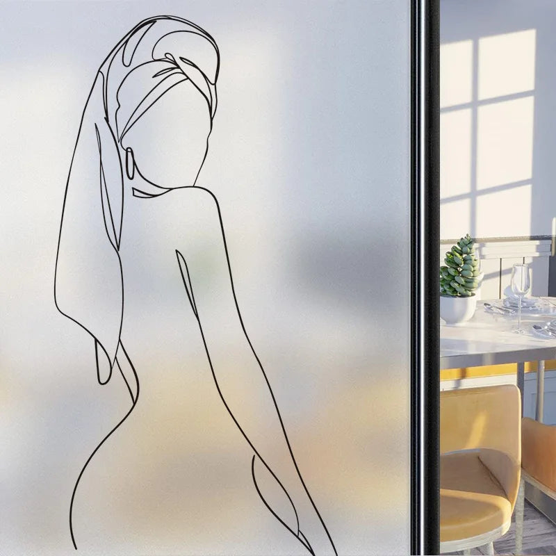 Custom Size Window Glass Films Window Film Static Cling Art Pictures Beauty Women Nude Girl Shower Nordic Obscure Stickers