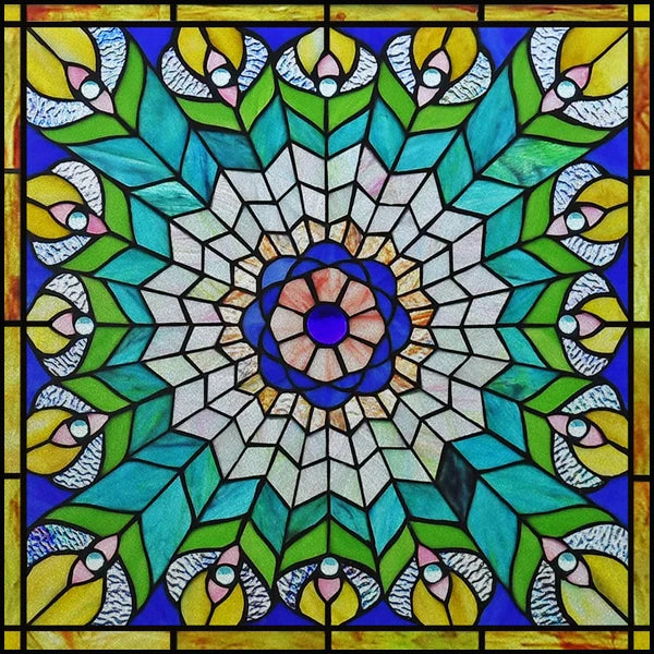 Stained Glass Window Film Frosted Glass Sticker,Custom made to fit any Window Size or Shape, ,Church Static Cling,Home Decor