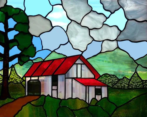 Glass Films Window Sticker Static Cling Frosted Home Decor Private Tint-Film For Door Window Cabinet Wardrobe Village Mountain