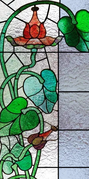 Window Film Stained Glass Films Frosted Static Cling  Privacy Glass Sticker Home Decor Retro Flower custom size