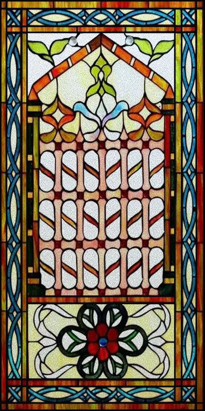 Custom Size Window Film, Stained Glass Stickers, Static Cling, Frosted Privacy, Classic Style, for Window Door, Home Decor