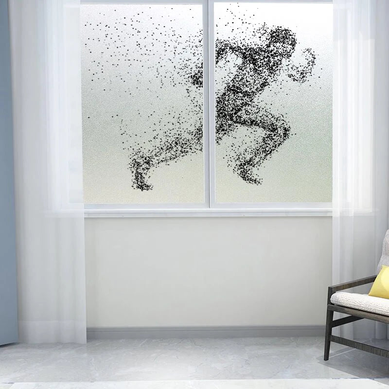 Custom Size Window Glass Films Window Film Static Cling Art Pictures Race Skiers Cyclists Shower Frosted Office Home Decor