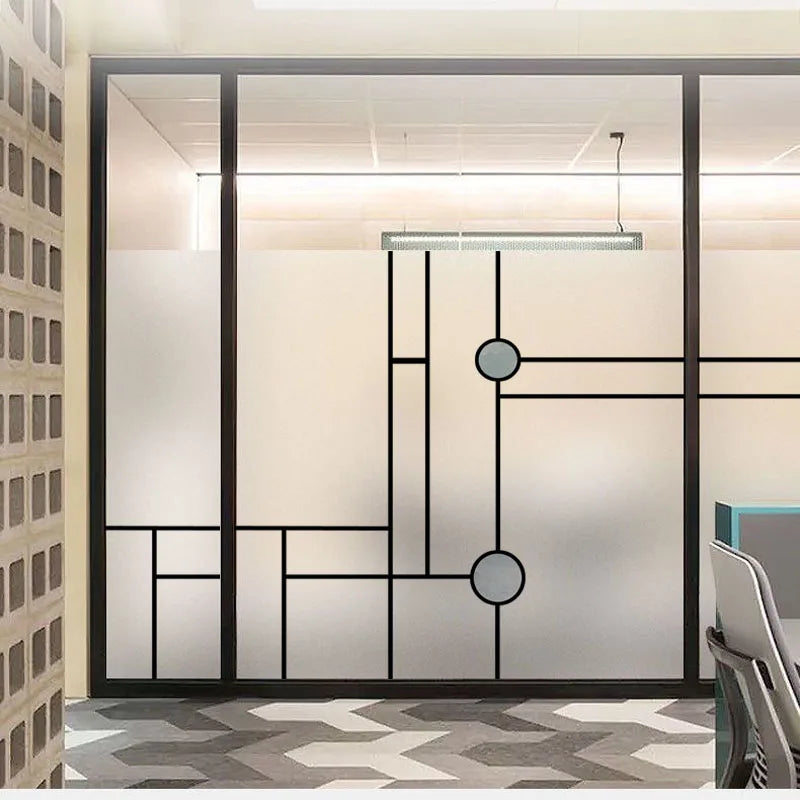 Custom size Window Film Stained Glass Films Square Window Sticker Retro Privacy Frosted Static Cling Home Decor  for Glass Door