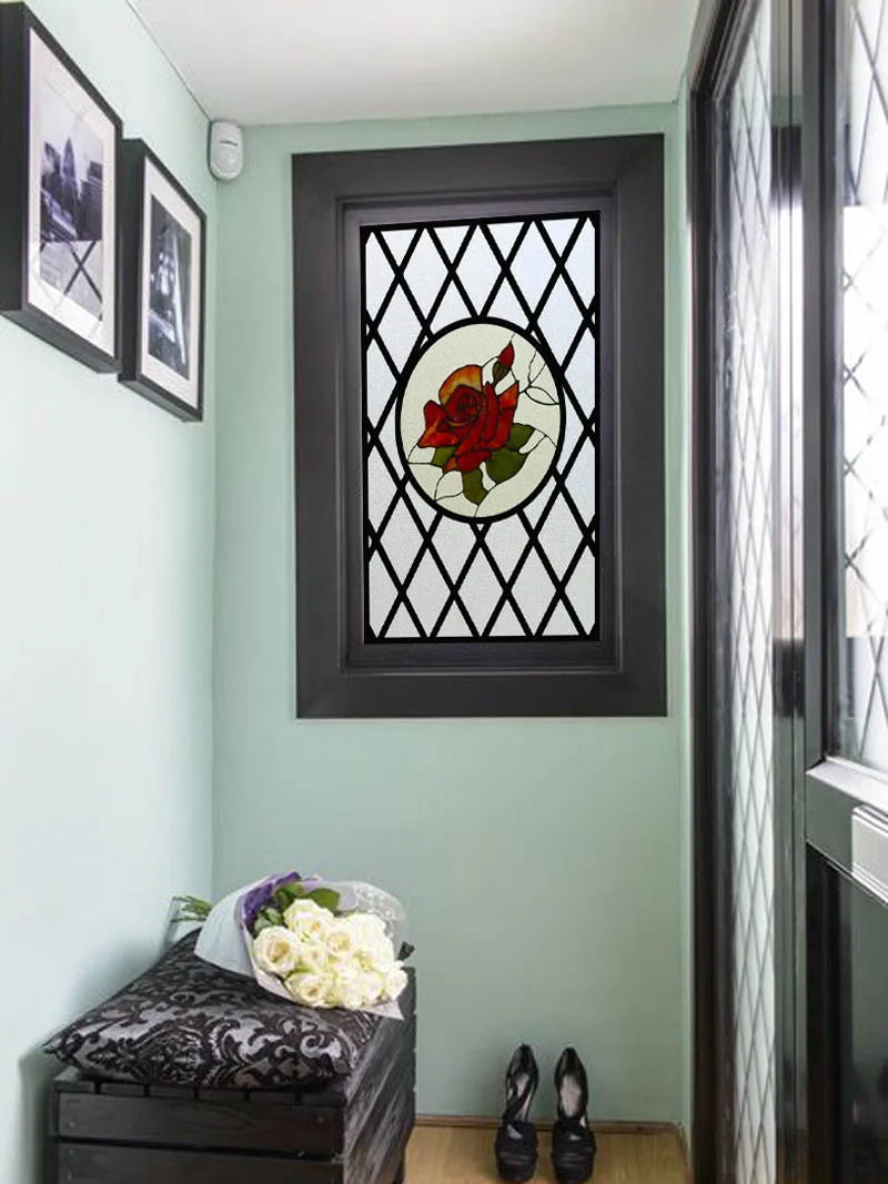 Window Film Frosted Stained Glass Films,European Static Cling Privacy Films,Door Sticker,Kitchen Office Home Decor Customized