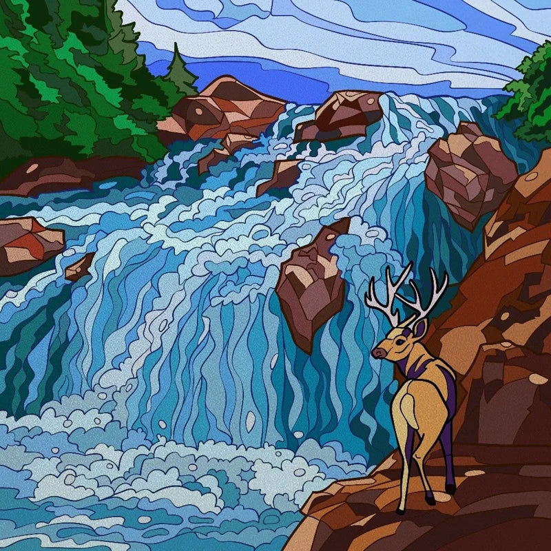 Stained Glass Window Film Frosted Glass Sticker Forest Customized Cartoon House Castle For Kids Room Door Home Decor