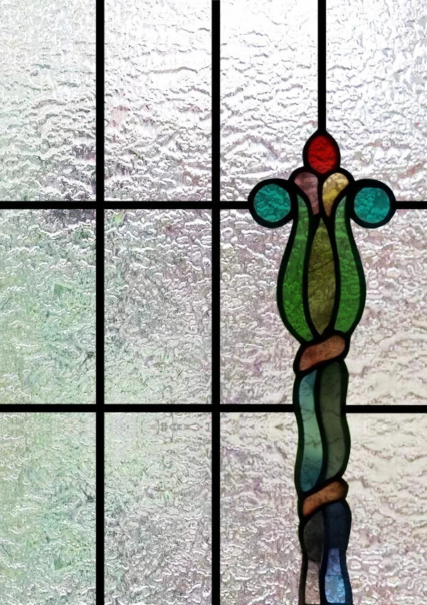 Frosted Stained Glass  Film, 3D Matte,Grid, Transparent,Static Cling,Privacy, Door Sticker,Customized for Office, Home Decor