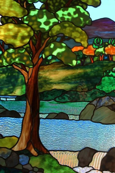 Custom size Glass Films,Stained Glass Stickers Static Cling,Frosted Privacy Print Flower,Tree,Rivers For Window Door Home Decor