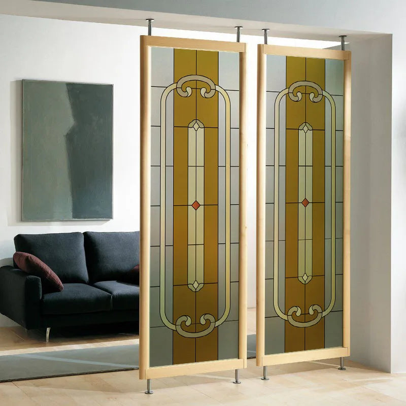 Custom Size Stained Glass Window Film Frosted Privacy Static Cling Geometric Pattern Stickers Shower Kitchen Office Home Decor