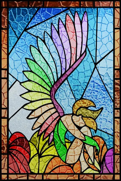 Customized Stained Glass Film Window Films Static Cling Frosted Sticker Church Peacock Birds Cat For Door Bathroom Home Decor