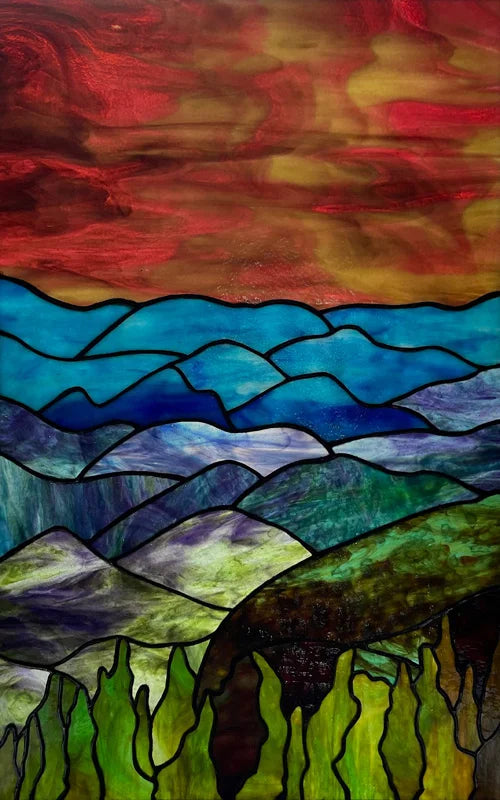 Custom Size Stained Glass Stickers,Static Cling,Frosted Privacy Print, Tree,Rivers for Window, Door, Home Decor