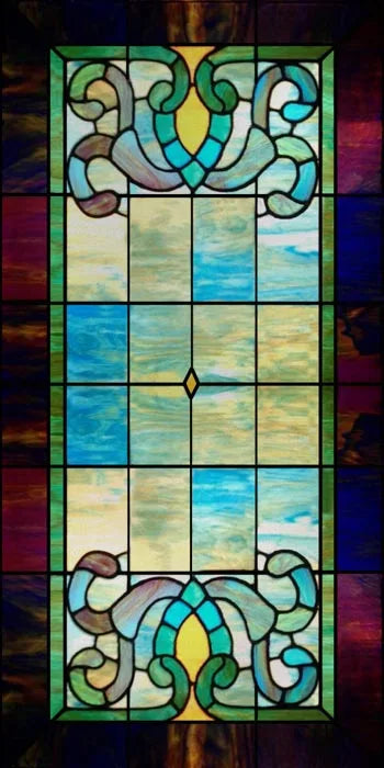 Frosted Stained Glass Window Film, Customized Privacy, Static Cling,Church Style, Door Sticker, Office, Bathroom Home Decor