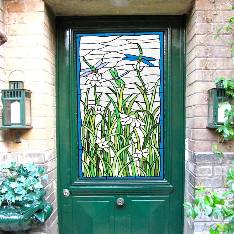 Window Film Frosted Stained Glass Films Church Static Cling Privacy Films Door Sticker Kitchen Office Home Decor Customized