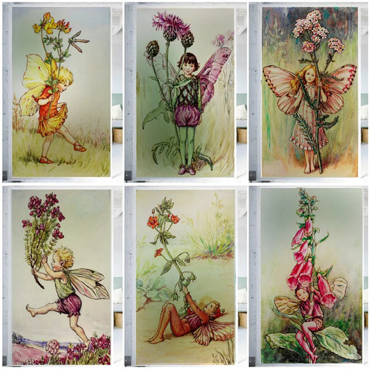 Custom Size Stained Glass Window Film, Flower Fairy Stickers, Static Cling for Kitchen, Bathroom, Bedroom, Door, Home Decor