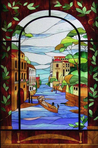 Custom size Glass Films,Stained Glass Stickers Static Cling,Frosted Privacy Print Flower,Tree,Rivers For Window Door Home Decor