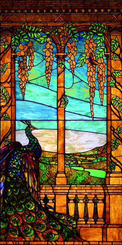 Customized Size No Glue Static Cling Frosted Stained Glass Film Window Films Sticker for Bathroom Door Home Decor Church Peacock