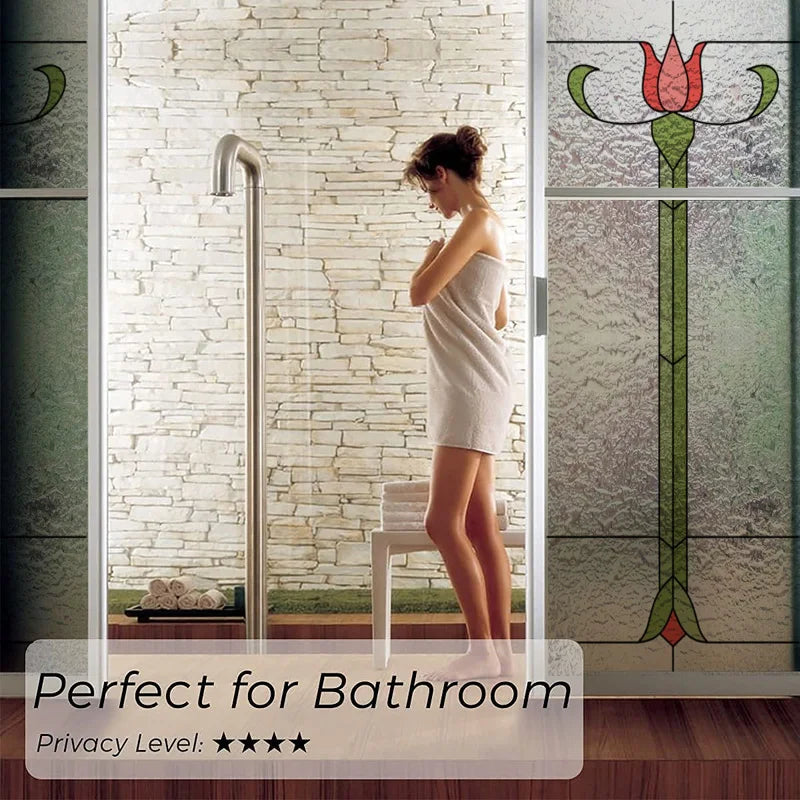 Frosted Stained Glass Window Film, 3D Matte, Static Cling,Privacy, Door Sticker,Customized for Kitchen, Office, Home Decor