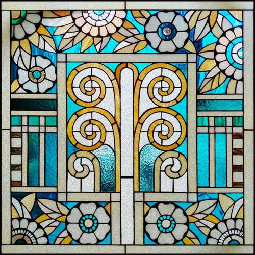 Window Film Frosted Stained Glass Films,Customized Church Design Static Cling Sticker,Home Decor Foil Window Treatment