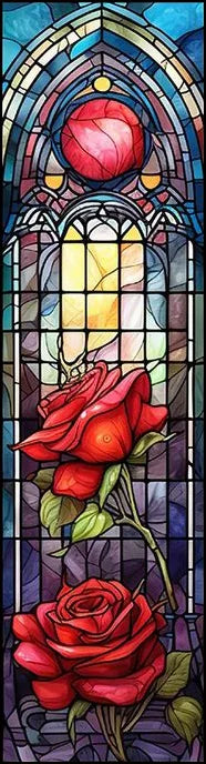 Privacy Windows Film Rose Stained Glass Window Door Stickers No Glue Static Cling Decorative Frosted Window Films Custom size