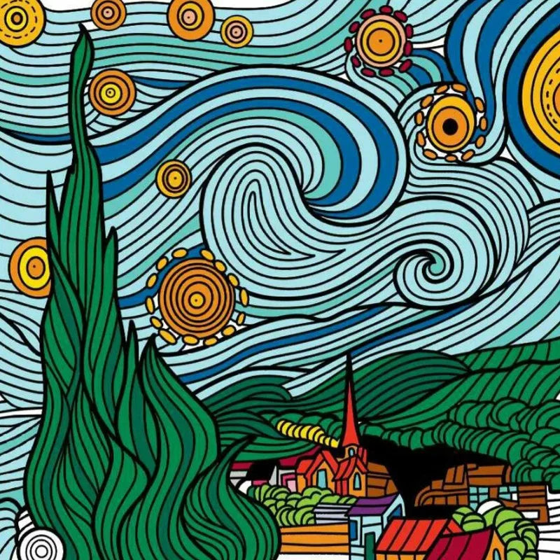 Frosted Stained Glass Window Film, Customized Scenery, Sun Starry Sky, Static Cling Sticker,Home Decor for Bathroom Kitchen