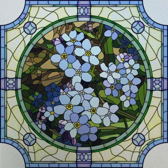 Stained Glass Window Film Frosted Glass Sticker Forest Customized Floral Leaves For Bathroom Kitchen Office Door Home Decor