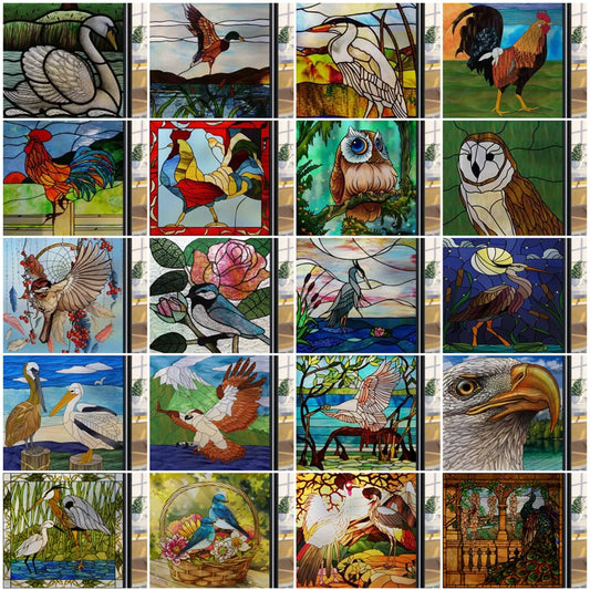 Window Film Frosted Stained Glass Films,Static Cling,Privacy Films,Bird Cock,Door Sticker Kitchen Bathroom Home Decor Customized